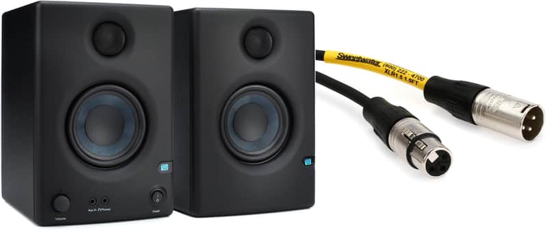 PreSonus Eris E3.5 3.5-inch Powered Studio Monitors  Bundle with Pro Co EXM-1.5 Excellines XLR-XLR Patch Cable - 1.5 foot image 1