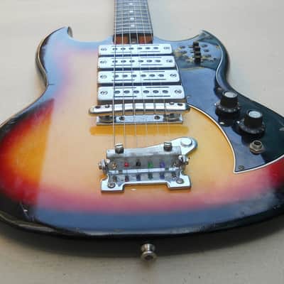 Teisco Del Rey / Kawai Vintage 1960s SG Style 4-Pickup Guitar Japan image 7