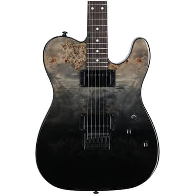 Schecter PT Standard Electric Guitar, Black Fade Burst Burl image 4