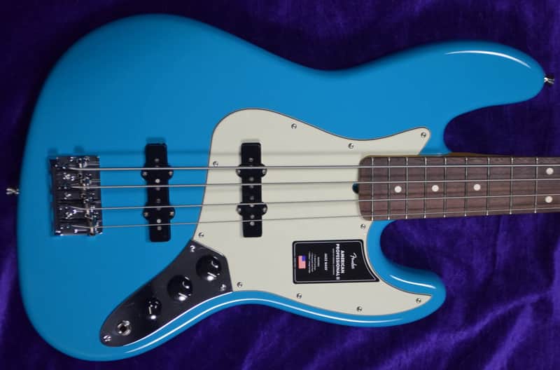 Fender AM Pro II Jazz (4), Miami Blue / Rosewood *IN STOCK* image 1