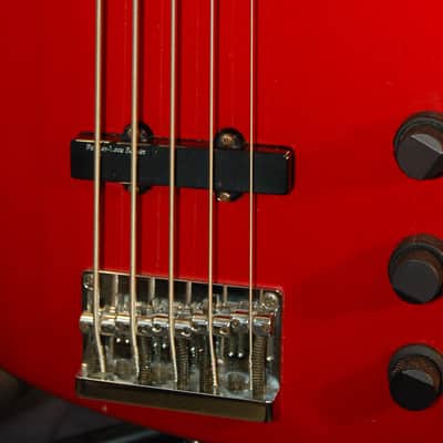 Fender 5 String Jazz Bass Active Electronics Gigbag 1990 Candy Apple Red image 3