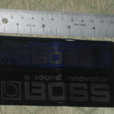 never used genuine BOSS sticker sheet (1 sheet has 2 stickers) 1) BOSS a sound innovator - colors Silver, Blue, Black Silver & 2) BOSS a sound innovator - colors Silver & Black (specifically from 1988), was orig paired w/ a DC3 Japan (pedal NOT included) image 4