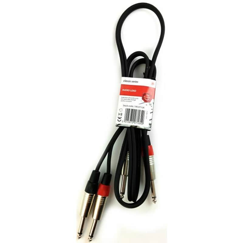 Citronic Chord 2 x 6.3mm To 2 x 6.3mm Jack Plug Leads (1.5m) C...