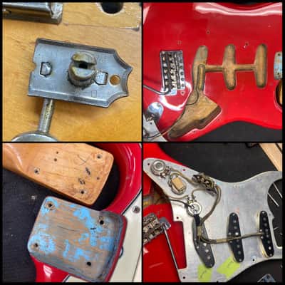 Fender Pre CBS Slab Board Stratocaster Fiesta Red 1960 w/OHSC (Refin/Refret) image 20