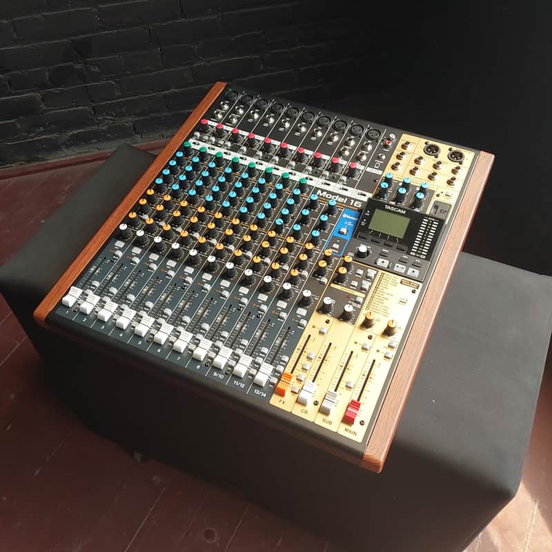 TASCAM Model 16 Multitrack Recorder / Mixer / Audio Interface 2019 - Present - Black with Wood Cheeks image 1