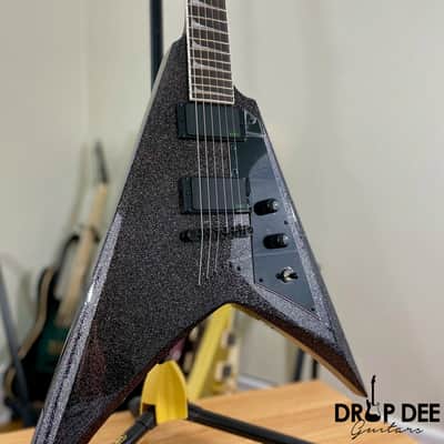 ESP LTD Kirk Hammett Signature KH-V Electric Guitar w/ Case - Black Sparkle image 3