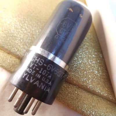 Sylvania Tight Matched Pair (2) JAN-CHS-6V6GT/G tNOS AT1000 TESTED Vacuum Tubes WWII era military Premium Beam Power 6V6 1942-1948 image 1