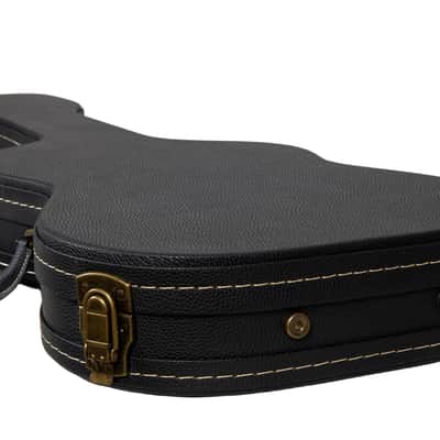 Crossrock Wooden Case-Fits Telecaster and Stratocaster Styles of Guitars-Vintage Hardware, Sponge Lining, Metal Feet, Storage Space-Black (CRW520STBK) image 8