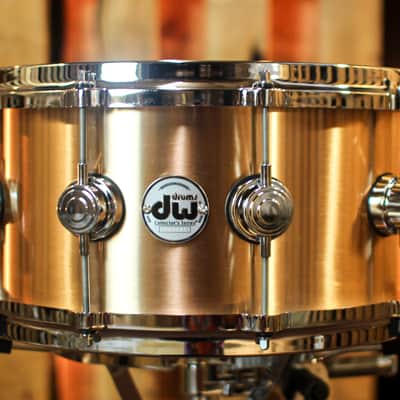 DW 6.5x14 Collector's 3mm Brushed Bell Bronze Snare Drum w/ Die Cast Hoops image 1