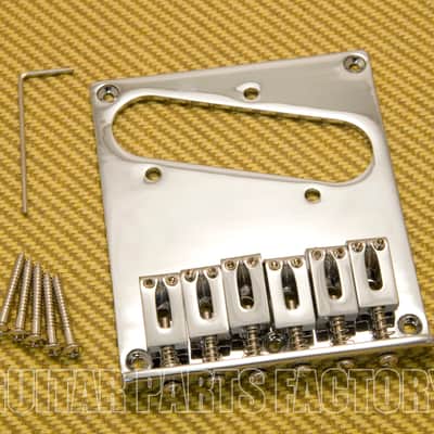 GB-TEC-C Chrome Modern Style High Mass Bridge for Fender Telecaster/Tele