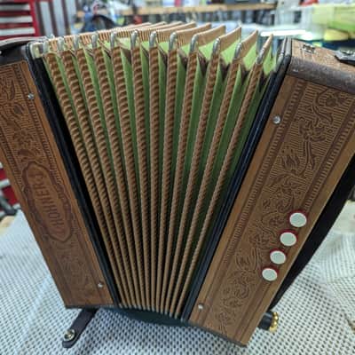 Hohner Pokerwork (Refurbished) Melodeon, 1-row/4-bass, Key of C, Fully Restored + tuned, Made in Germany. image 4