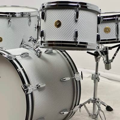 Gretsch 20/12/14/5.5x14" USA Custom Drum Set - 3D Moire w/ Vintage Build image 2