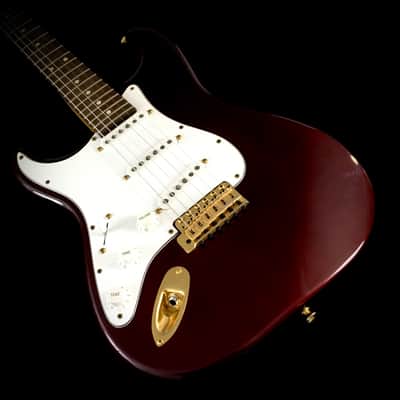 LEFTY! Custom Vintage Relic NOS Red Metallic ST72 Reverse Gold Hardware Gibson Conversion 24.75” Scale HSC image 9