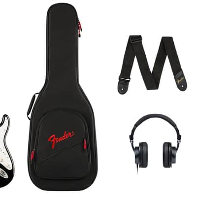 Squier  Affinity Series Stratocaster Mustang Micro Pack, Laurel Fingerboard, Black, Gig Bag, HD9, US, CA, EU, AU, JP image 1