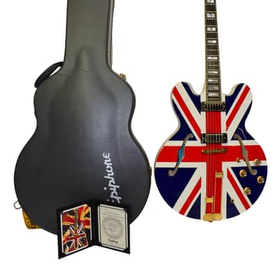 2014 Epiphone Union Jack Sheraton (Model E212T) Semi-Hollow Electric Guitar w/ Case & COA image 1