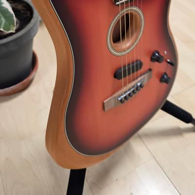 Fender American Acoustasonic Stratocaster 2020 BRAND NEW Sunburst Mahogany Body Spruce Top Semi-Hollow Body USA Fishman Piezo Noiseless Pickup Acoustic-Electric Guitar image 13
