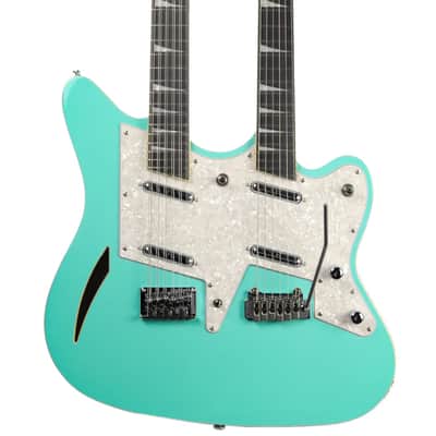 Eastwood Surfcaster 12/6 Bound Tone Chambered Mahogany Body Maple Top Bolt-on Maple Neck 6/12 String Electric Guitar w/Hard Case image 1