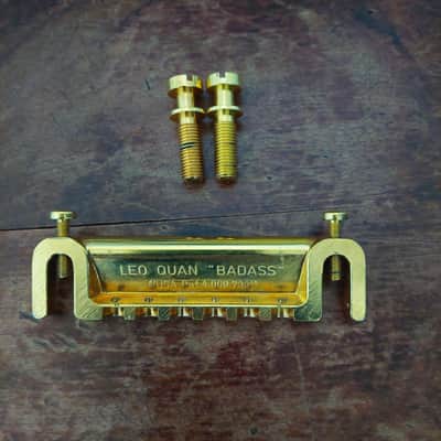 Leo Quan Badass Wraparound Guitar Bridge with SAE Locking Studs GOLD (USED) "Made In Germany" image 1