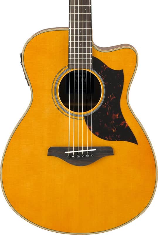 Yamaha AC1M Grand Concert Acoustic-Electric Guitar, Solid Spruce Top, Vintage Natural image 1