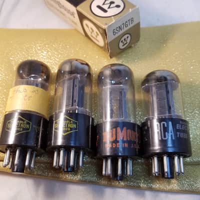 Westinghouse Matched Pair (2) 6SN7GTB tNOS AT1000 TESTED Vacuum Tubes black plate dual triode 1955-1958 image 2
