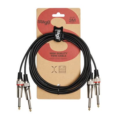 Stagg STC3P 1/4" Jack - 1/4" Jack Cable (3M Dual L+R) image 2