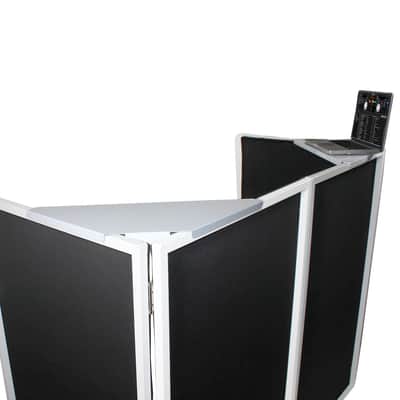 Pro X 4 Panel DJ Facade MK3 Black Frame + 2 Corner Shelves & Carry Bag + Black and White Scrims + 4x Wash Lights + 3x DMX Cables imagen 2