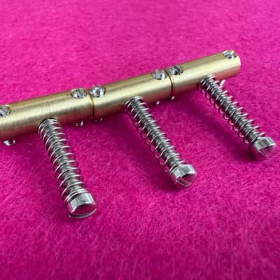 GVT® 1950–1953 Telecaster® Blackguard ®️Saddles – Soft Brass, Short with Slotted Intonation Screws image 1