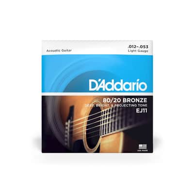 D’Addario EJ11 Regular LIght 80/20 Bronze Acoustic Guitar Strings 12-53 image 1