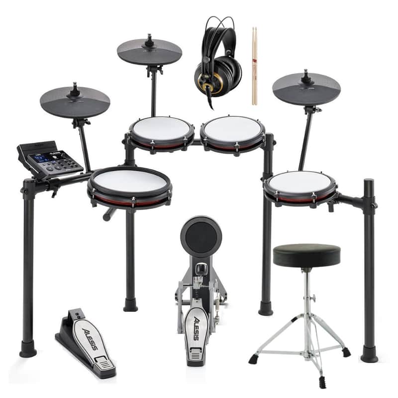 Alesis Nitro Max Kit Electronic Drum Set with Quiet Mesh Pads Bundle image 1