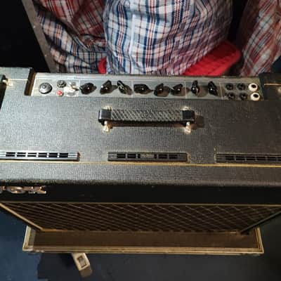 Vox AC-30/6 Twin Top Boost 3-Channel 30-Watt 2x12" Guitar Combo 1963 - 1965 - Black with Brown Diamond Cloth image 4