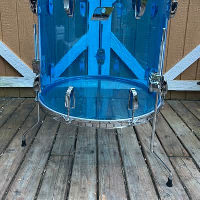Ludwig 16x18" Blue Vistalite Floor Tom 1970s - Blue image 2