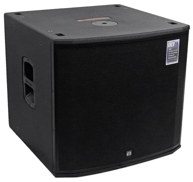PreSonus ULT18 | D Power 2000W XLR 1/4 Inch Inputs Outputs 18 Inch Custom Kevlar Single Unit Active Subwoofer image 1