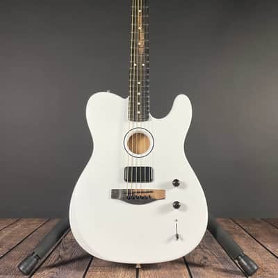 Fender Limited FINNEAS American Acoustasonic Telecaster - Satin Arctic White image 3