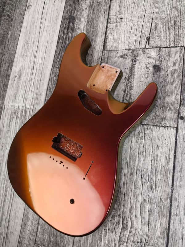 Havok Hard Tail Chameleon Nebula  2pc Mahogany Guitar S type, HS config Custom Guitar Body. 80' style image 1