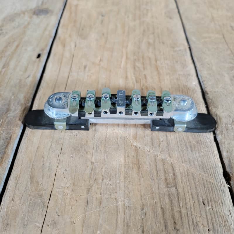 1st Version Melita Guitar Bridge For Vintage Gretsch Guitars - Pat Pending 1950s image 1