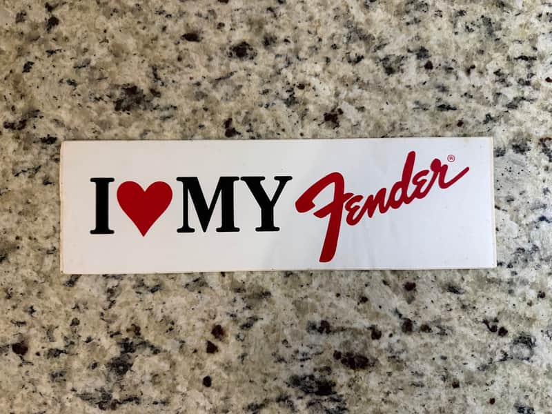 Fender I Love My Fender Sticker 80s Heart image 1