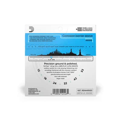 D'Addario 12-53 Light, Flat Tops Phosphor Bronze Acoustic Guitar Strings image 3