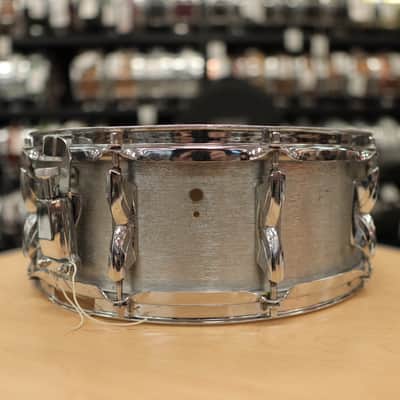 Vintage 1970s Premier Hi-Fi  5x14" Brushed Chrome over Aluminum Snare Drum (Made in England) image 9