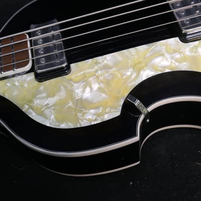 Hofner HCT-500/1L-BK Left Handed BLACK Contemporary Violin Beatle Bass with Tea Cups image 4