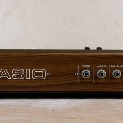 Casio CT-501 Casiotone 49-Key Synthesizer 1980s Natural Woodgrain 100V Vintage Japan w/ MS-1 Barcode Reader, Test Charts, Manual, Hard Case image 9