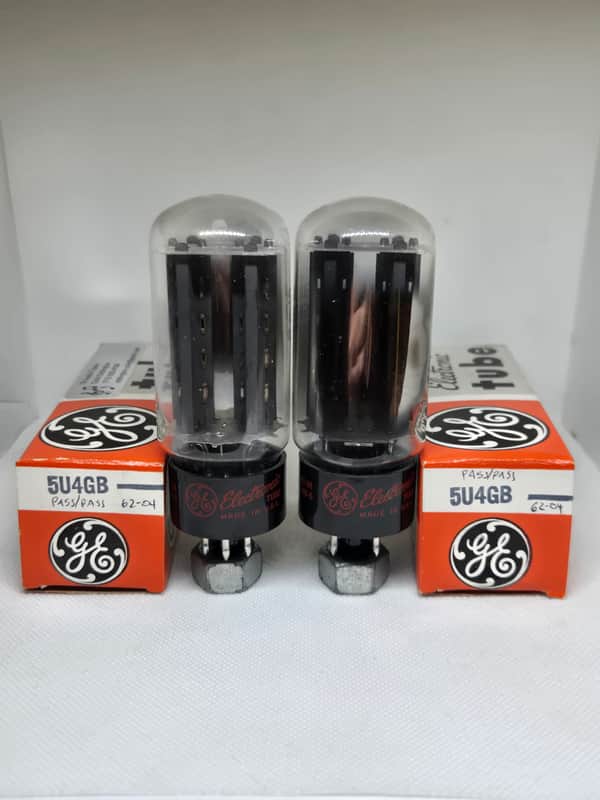 GE 5U4GB Black Plate Rectifier Matched Pair NOS 5U4 image 1