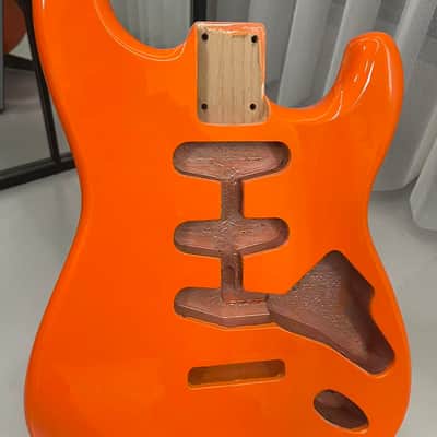 Orange gloss SSS Alder wood Strat Electric guitar body single single single image 4