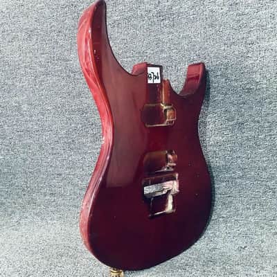 Transparent Red Floyd Rose Ready Guitar Body, Unfinished image 2