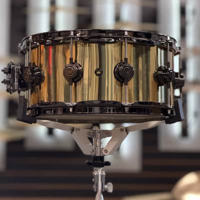 DW COLLECTOR'S 14X6.5 BELL BRASS SNARE DRUM BLACK NICKEL HW B STOCK image 6