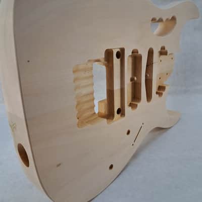 Unfinished 7 string guitar body, basswood, Universe style, rear route, HSH - B8a image 5