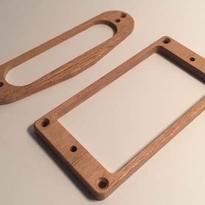 Guilford Mahogany Flat H/S Humbucker Strat Pickup Ring Set - USA image 2