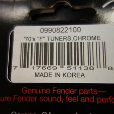 Fender 70s "F" Style Stratocaster/Telecaster Tuning Machines (6) 2020 Chrome image 4
