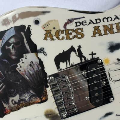 Custom Painted and Upgraded Fender Squier Telecaster Affinity Series - Custom Aged and Worn With Graphics image 8