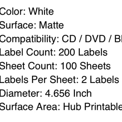 ACE CD STOMPER 2 UP LABELS 4@100 PACKS 60400 - WHITE image 2
