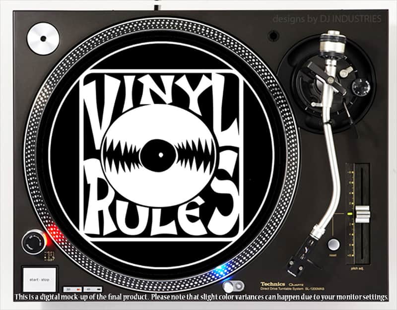 DJ Industries - Vinyl Rules - DJ slipmat for vinyl LP record player turntable image 1